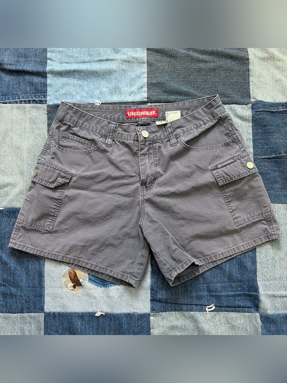 Vintage union bay cargo grey shorts 90s y2k mid rise size 9